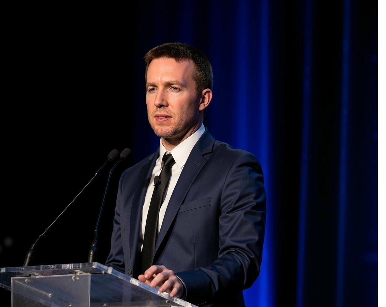 Dr. Albert speaking at conference